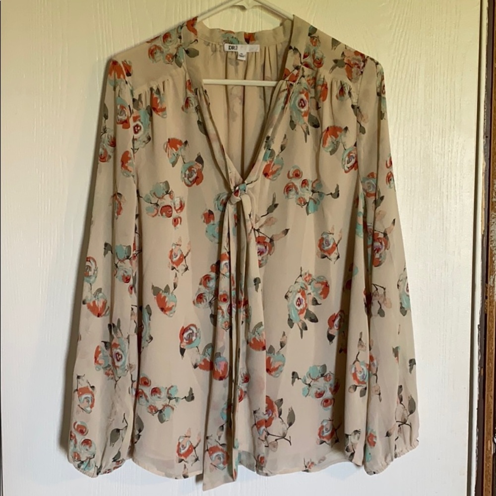 Vintage Rose Print Blouse